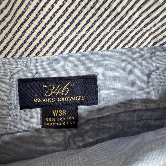 Brooks Brothers 346 Light Blue Chino Shorts Cotton Size 36 Lightweight Chino - Picture 2 of 10